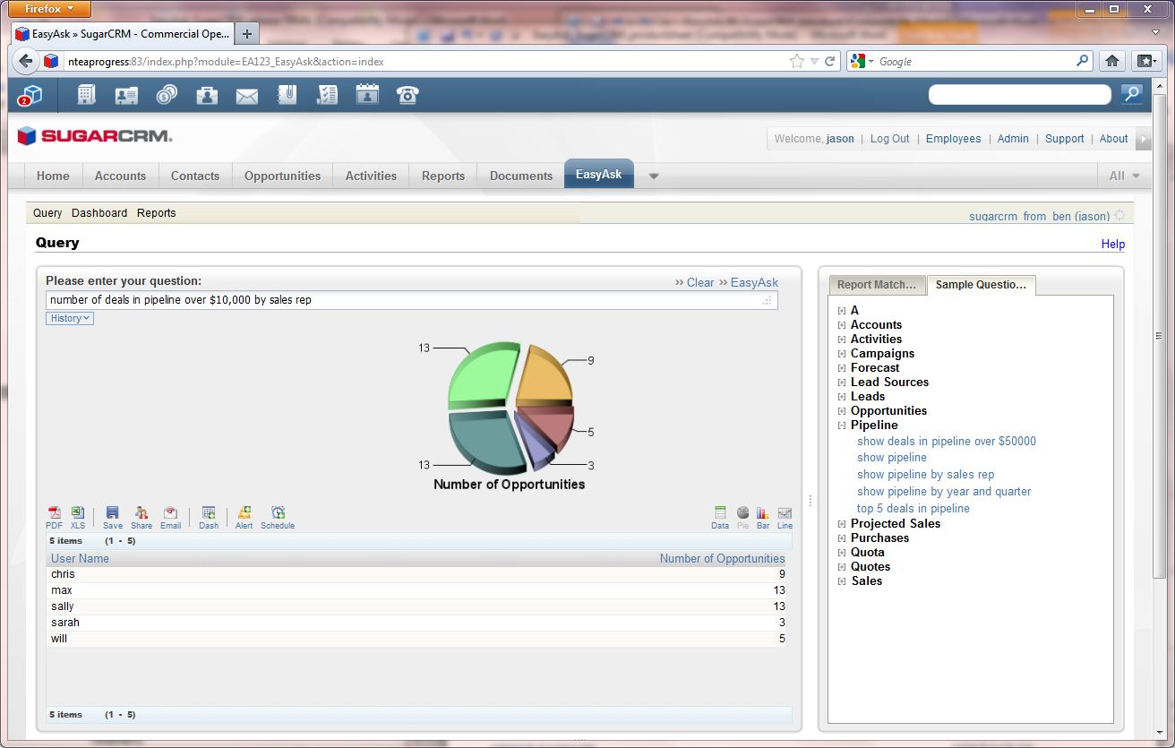 EasyAsk in SugarCRM